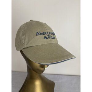 VTG Abercrombie & Fitch Dad Hat Cap 90s Y2K Embroidered Leather Strap Back